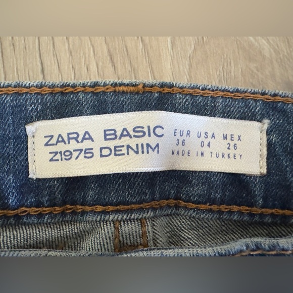 Zara Basic. Women's Blue Pearl Embellished Jeans 👖🧋 - Picture 9 of 14